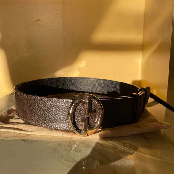 Gucci GG Interlocking Buckle Reversible Belt Black/Brown - Picture 4 of 9